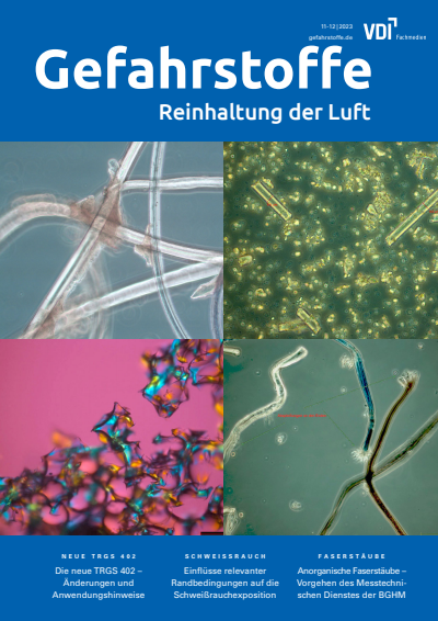 Cover der Ausgabe: Gefahrstoffe Jahrgang 83 (2023), Heft 11-12