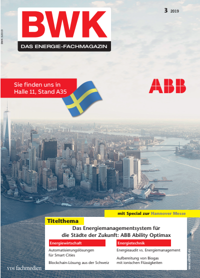 Cover der Ausgabe: BWK ENERGIE. Jahrgang 71 (2019), Heft 03