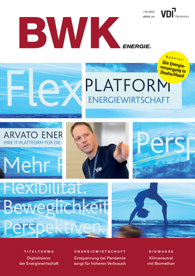 Cover der Ausgabe: BWK ENERGIE. Jahrgang 74 (2022), Heft 7-8