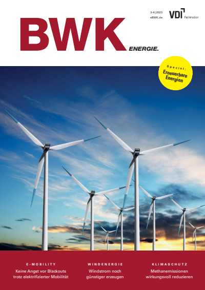 Cover der Ausgabe: BWK ENERGIE. Jahrgang 75 (2023), Heft 3-4