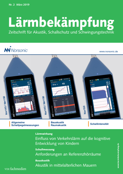 Cover der Ausgabe: Lärmbekämpfung Jahrgang 14 (2019), Heft 02