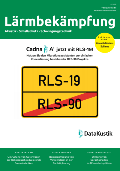Cover der Ausgabe: Lärmbekämpfung Jahrgang 15 (2020), Heft 04