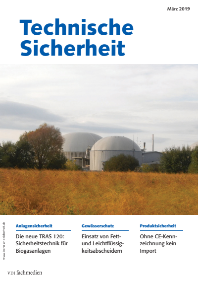 Cover der Ausgabe: Technische Sicherheit Jahrgang 9 (2019), Heft 03