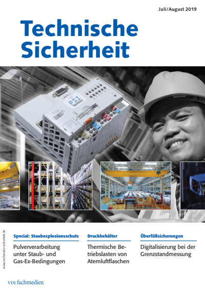 Cover der Ausgabe: Technische Sicherheit Jahrgang 9 (2019), Heft 07-08