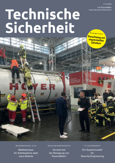 Cover der Ausgabe: Technische Sicherheit Jahrgang 9 (2019), Heft 11-12