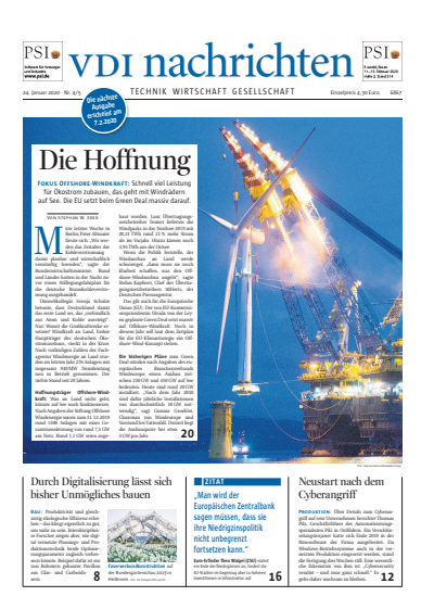 Cover der Ausgabe: VDI nachrichten Jahrgang 74 (2020), Heft 04-05