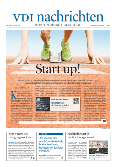 Cover der Ausgabe: VDI nachrichten Jahrgang 74 (2020), Heft 07
