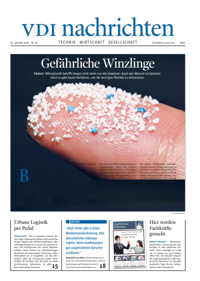 Cover der Ausgabe: VDI nachrichten Jahrgang 74 (2020), Heft 43
