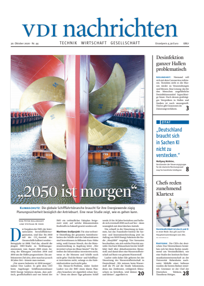 Cover der Ausgabe: VDI nachrichten Jahrgang 74 (2020), Heft 44