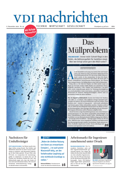 Cover der Ausgabe: VDI nachrichten Jahrgang 74 (2020), Heft 45