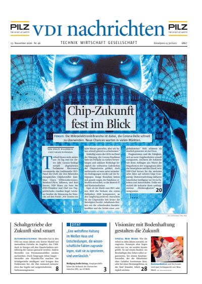 Cover der Ausgabe: VDI nachrichten Jahrgang 74 (2020), Heft 46