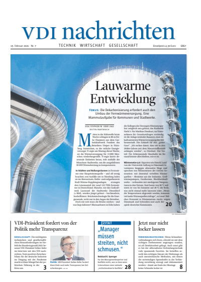 Cover der Ausgabe: VDI nachrichten Jahrgang 75 (2021), Heft 07