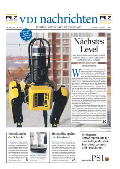 Cover der Ausgabe: VDI nachrichten Jahrgang 75 (2021), Heft 12-13