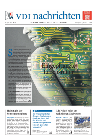 Cover der Ausgabe: VDI nachrichten Jahrgang 75 (2021), Heft 23