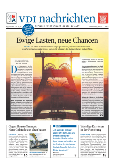 Cover der Ausgabe: VDI nachrichten Jahrgang 75 (2021), Heft 25-26