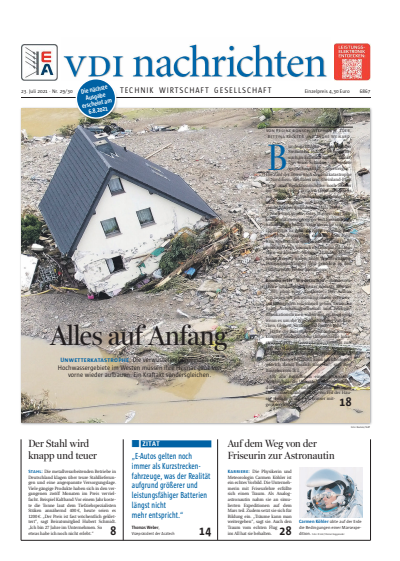 Cover der Ausgabe: VDI nachrichten Jahrgang 75 (2021), Heft 29-30