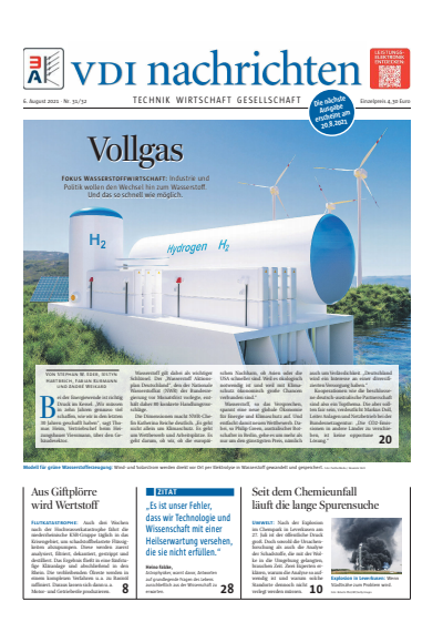 Cover der Ausgabe: VDI nachrichten Jahrgang 75 (2021), Heft 31-32