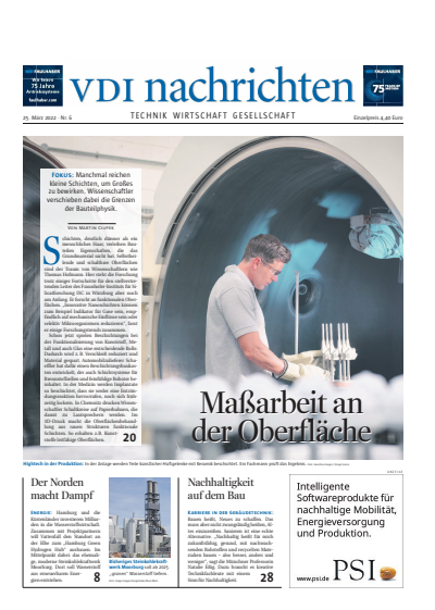Cover der Ausgabe: VDI nachrichten Jahrgang 76 (2022), Heft 06
