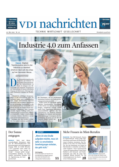 Cover of Volume: VDI nachrichten Volume 76 (2022), Edition 10