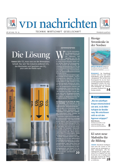 Cover of Volume: VDI nachrichten Volume 77 (2023), Edition 15