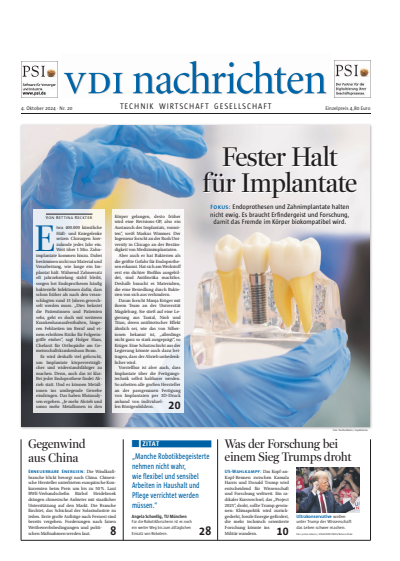 Cover of Volume: VDI nachrichten Volume 78 (2024), Edition 20