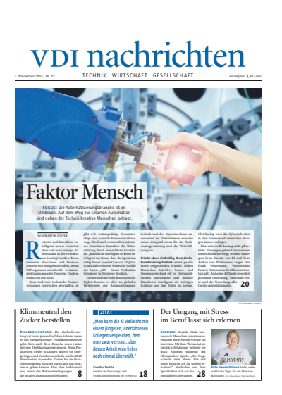 Cover of Volume: VDI nachrichten Volume 78 (2024), Edition 22