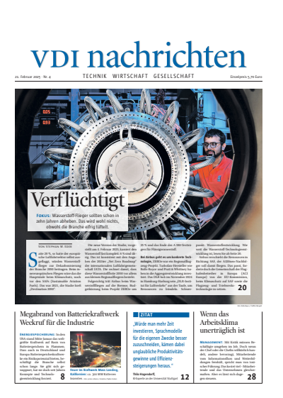 Cover der Ausgabe: VDI nachrichten Jahrgang 79 (2025), Heft 04