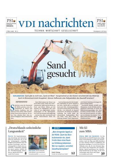 Cover der Ausgabe: VDI nachrichten Jahrgang 79 (2025), Heft 05