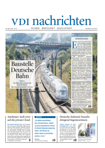 Cover der Ausgabe: VDI nachrichten Jahrgang 79 (2025), Heft 08