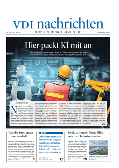Cover der Ausgabe: VDI nachrichten Jahrgang 79 (2025), Heft 12