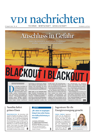 Cover der Ausgabe: VDI nachrichten Jahrgang 79 (2025), Heft 16