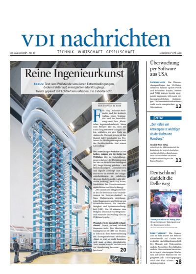 Cover der Ausgabe: VDI nachrichten Jahrgang 79 (2025), Heft 17