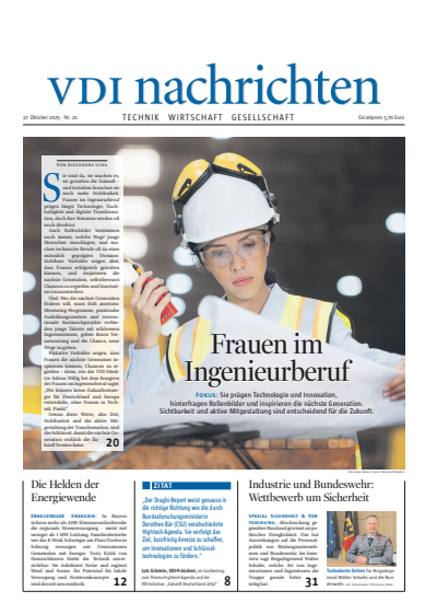 Cover der Ausgabe: VDI nachrichten Jahrgang 79 (2025), Heft 21