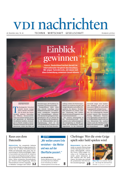 Cover of Volume: VDI nachrichten Volume 79 (2025), Edition 26