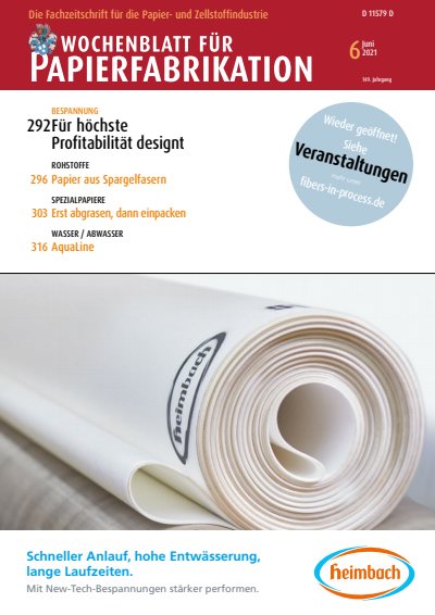 Cover of Volume: Wochenblatt für Papierfabrikation Volume 149 (2021), Edition 6