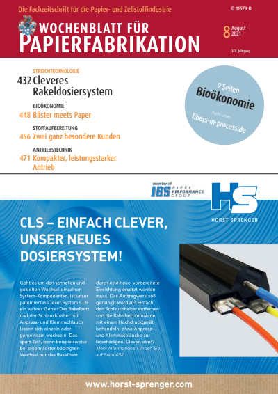 Cover of Volume: Wochenblatt für Papierfabrikation Volume 149 (2021), Edition 8