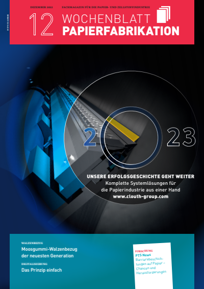 Cover der Ausgabe: Wochenblatt für Papierfabrikation Jahrgang 150 (2022), Heft 12