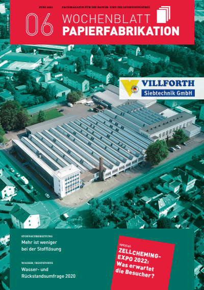 Cover of Volume: Wochenblatt für Papierfabrikation Volume 150 (2022), Edition 6