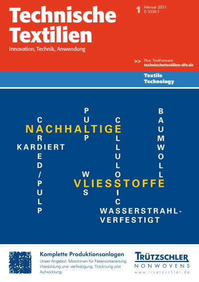 Cover der Ausgabe: Technische Textilien Jahrgang 64 (2021), Heft 1