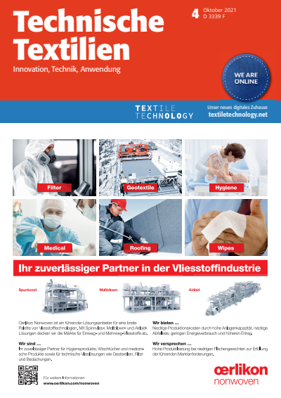 Cover der Ausgabe: Technische Textilien Jahrgang 64 (2021), Heft 4