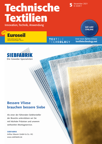 Cover der Ausgabe: Technische Textilien Jahrgang 64 (2021), Heft 5