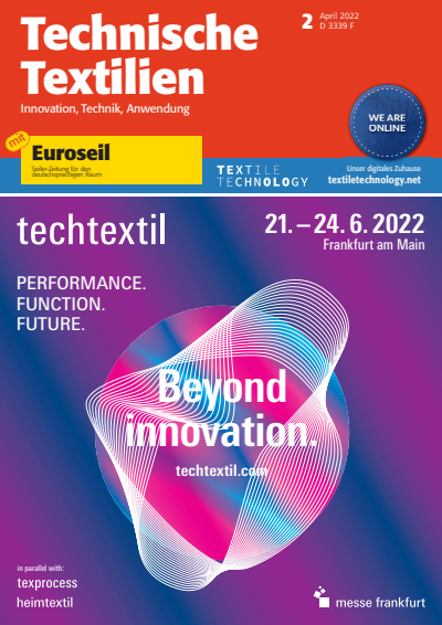 Cover der Ausgabe: Technische Textilien Jahrgang 65 (2022), Heft 2
