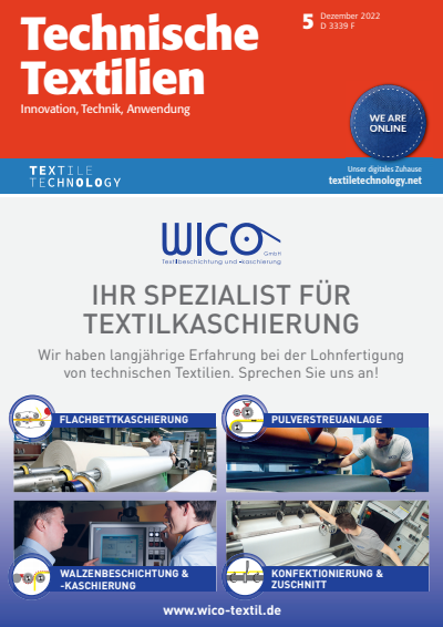 Cover der Ausgabe: Technische Textilien Jahrgang 65 (2022), Heft 5