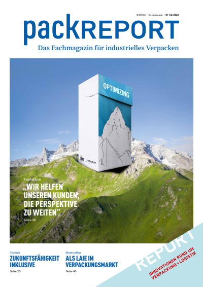Cover der Ausgabe: packREPORT Jahrgang 54 (2022), Heft 1-2