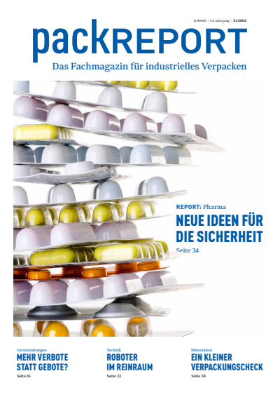 Cover der Ausgabe: packREPORT Jahrgang 54 (2022), Heft 3