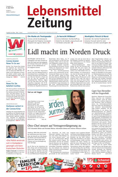 Cover der Ausgabe: Lebensmittel Zeitung Jahrgang 73 (2021), Heft 14