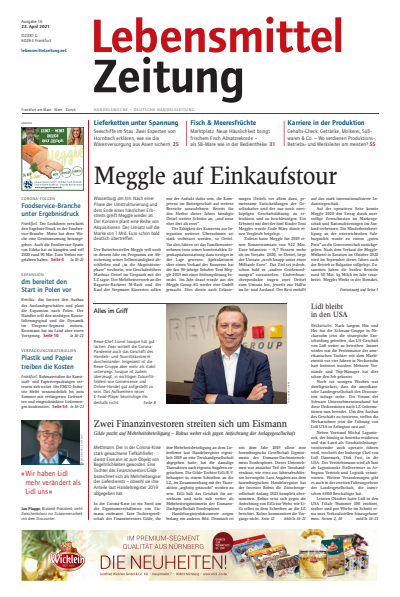 Cover der Ausgabe: Lebensmittel Zeitung Jahrgang 73 (2021), Heft 16