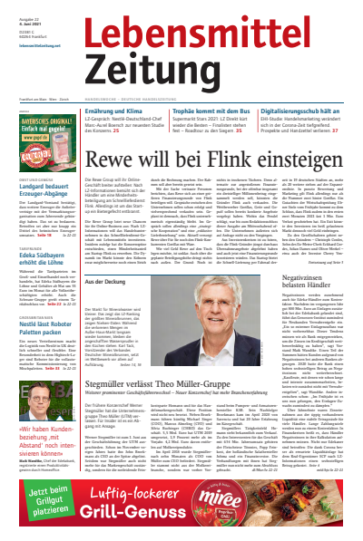 Cover der Ausgabe: Lebensmittel Zeitung Jahrgang 73 (2021), Heft 22