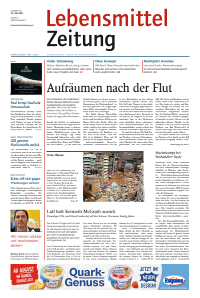 Cover der Ausgabe: Lebensmittel Zeitung Jahrgang 73 (2021), Heft 29