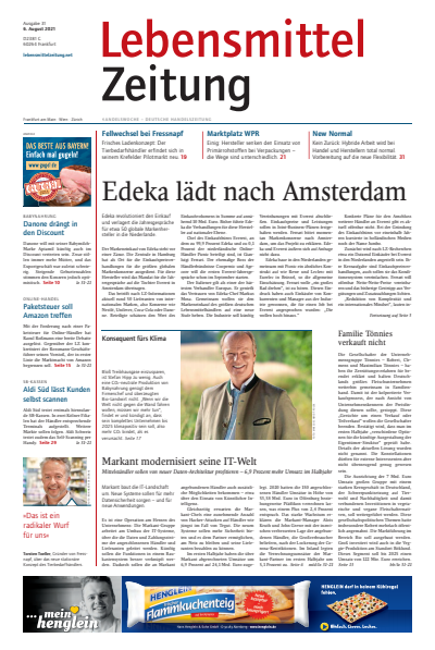 Cover der Ausgabe: Lebensmittel Zeitung Jahrgang 73 (2021), Heft 31